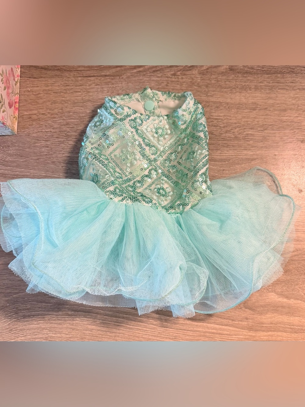 Sparkling Aqua Tulle Princess Costume Dress for Pets Dog Cat
